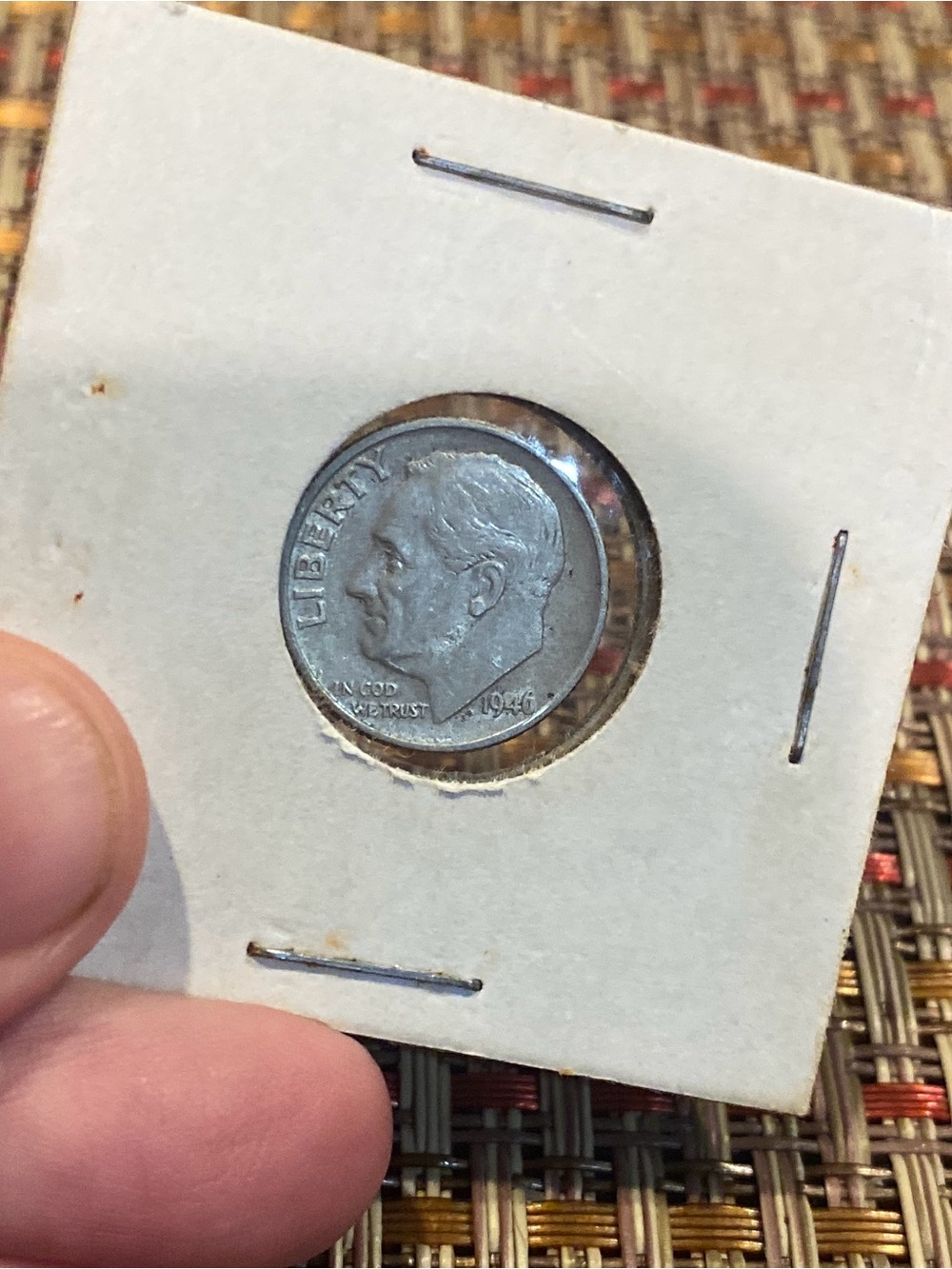 Two dimes  with reverse back ,penny with reverse back and blank penny